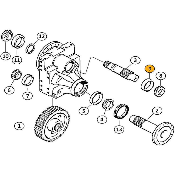 Case 1150E, 1155E, 1150G, 1150H Final Drive Bearing Cup - 9 | HW Part Store