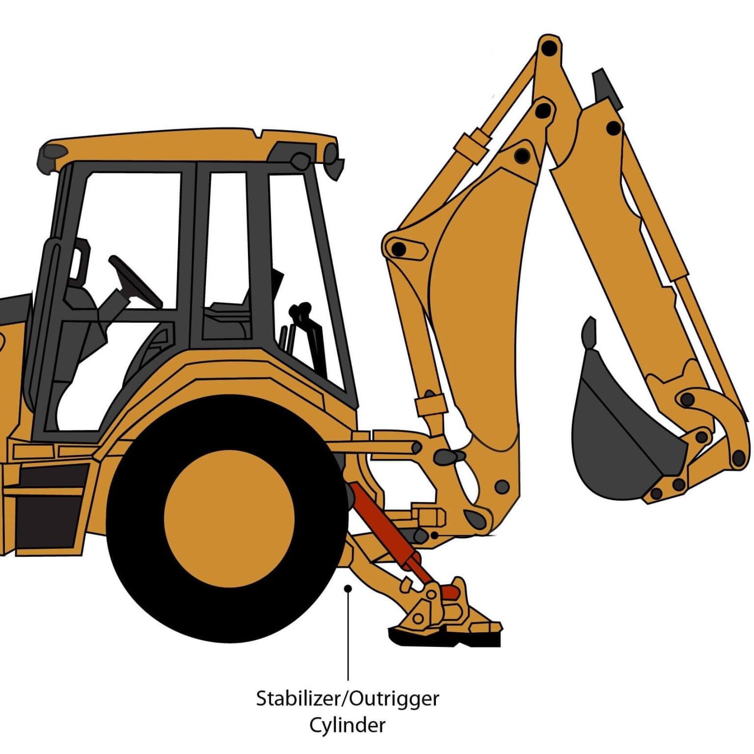 JCB 215, 215S, 215E, & 217 Outrigger Cylinder Seal Kit