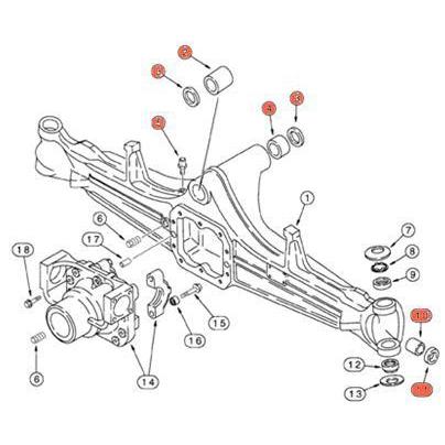 Case 580L, 580SL, 580M, 580SM 4WD Front Axle Parts Kit | HW Part Store