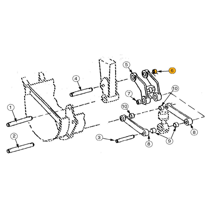 John Deere 300D, 310C, 310D Bushing - At H-Link to Dipper - 6 | HW Part Store