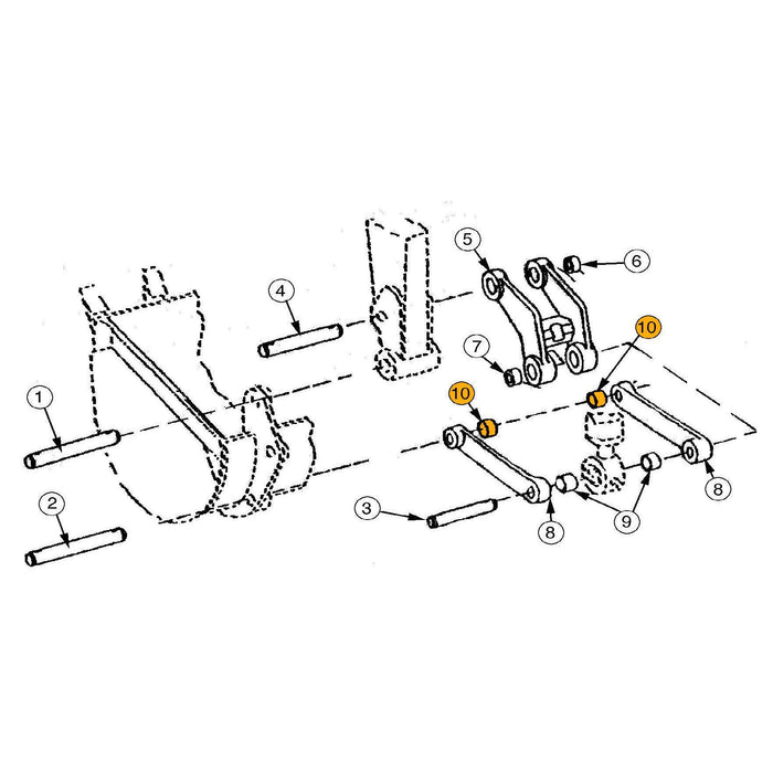 John Deere 300D, 310C, 310D Bushing - Bucket to Linkage - 10 | HW Part Store