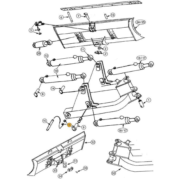 John Deere 450G, 550G, 650G Seal - C-Frame Rear - 16 | HW Part Store